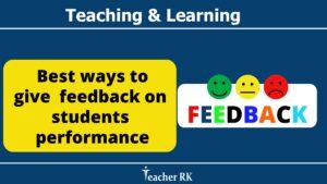 Teacher RK feedback