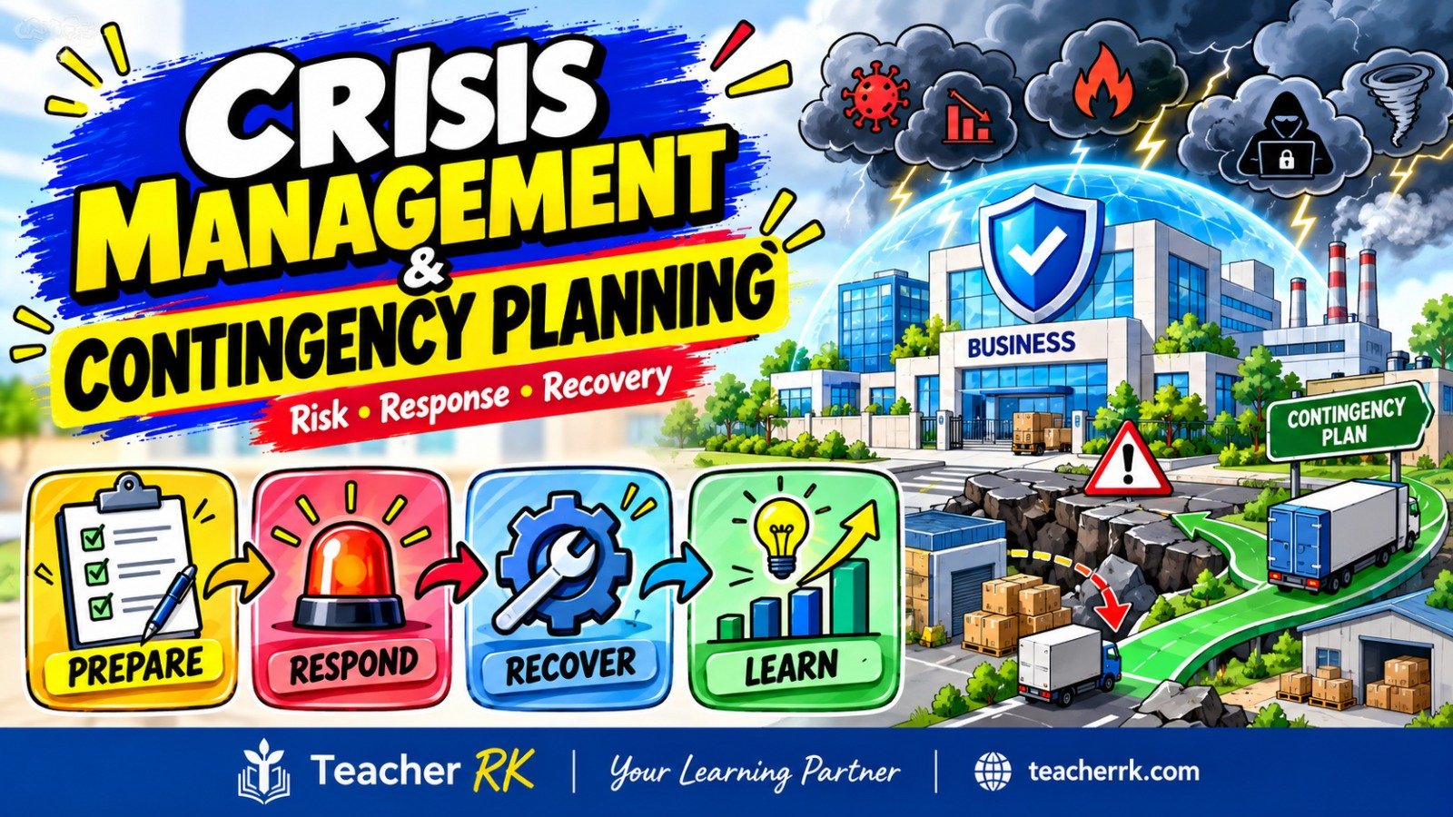 Difference between contingency planning and crisis management table IB Business HL